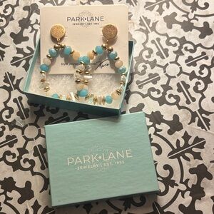 Park Lane Gold and Blue Beaded Earrings